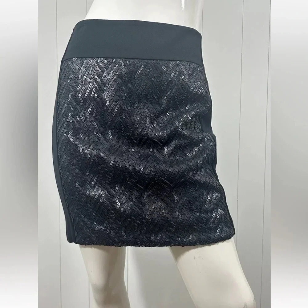 CATO Mini Skirt Embellished Sequins Stretch Zip Back Size 6